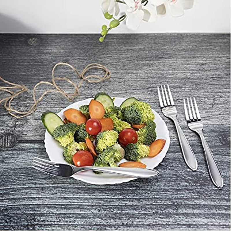 Royalford Rf3002 3Pcs Table Fork Set - Ideal For Eating Salad, Dessert, Appetizer, Fruit Salad, Chinese Food And More | Dishwasher Safe | Dinner Forks, Table Forks Ideal For Family, Hotels, & Office