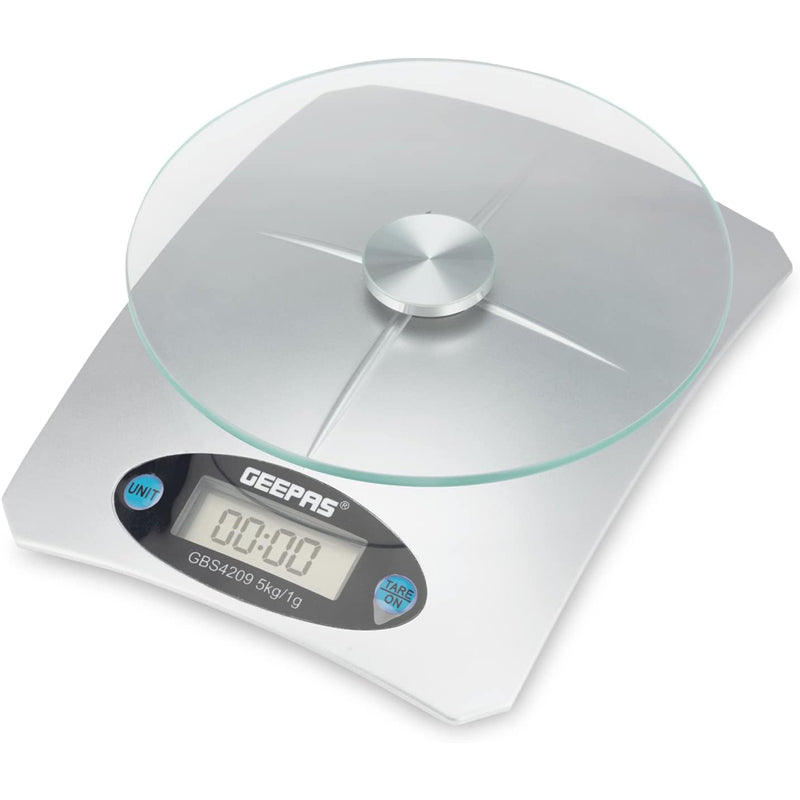 GEEPAS GBS4209,Geepas Digital Kitchen Scale 5Kg Capacity, WHITE,