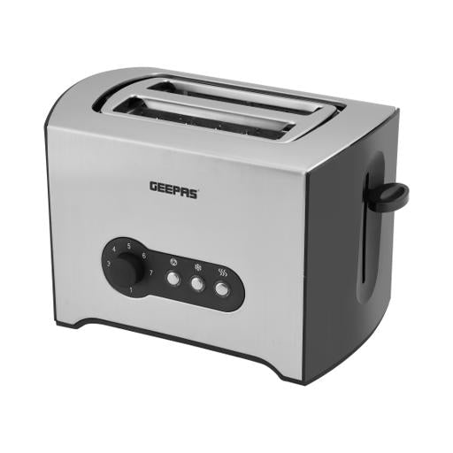Geepas 900W 2 Slice Toaster - Stainless Steel Bread Toaster with High Lift Function – Reheat| Defrost Function |Lift & Lock Function, Wide 2 Slots
