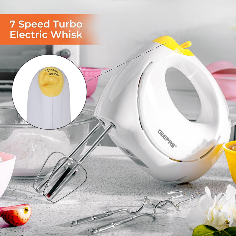 Geepas - GHM43012 - Hand Mixer/ 7 Speed With Turbo/150W