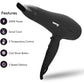 Geepas Ionic Hair Dryer - Professional Conditioning Hair Dryer For Frizz Free Styling With Concentrator - 2-Speed & 3 Temperature Settings, Cool Shot Function - 2200W - Powerful 2-Years Warranty