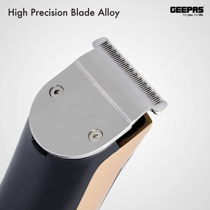 Geepas Rechargeable Hair Clipper Battery 300 MAh - Precise Beard Styler With Fine Steel Head | Indicator Lights, Cordless Trimmer