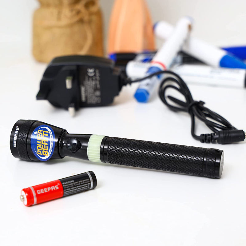 Geepas Gfl51028 Rechargeable Led Flashlight, Black