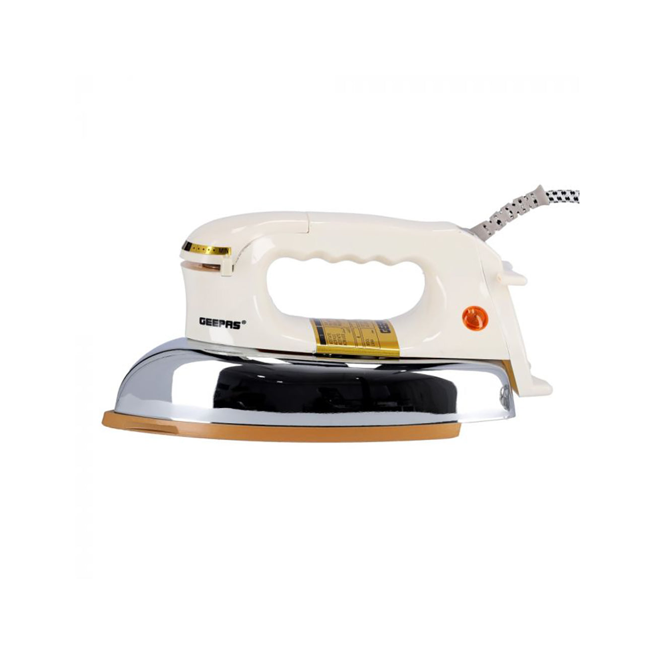 Geepas Dry Iron 1200W - Non-Stick 60 Microns Teflon Coating | Adjustable Temperature, Pilot Indicator Lamp, Overheat Protection