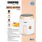 Geepas Digital Air Fryer With 3.5L Capacity, 1400W Hot Air Circulation Technology For Oil Free Low Fat Dry Fry Cooking Healthy Food Non-Stick Basket, Overheat Protection 2 Years Warranty, White
