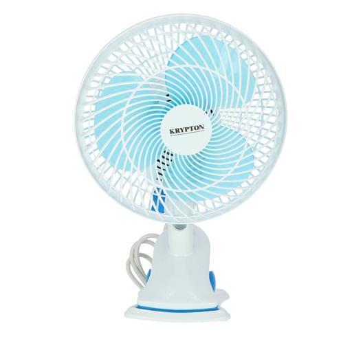 Krypton 8-Inch Table Fan - 2 Speed Settings With Oscillating/Rotating And Static Feature