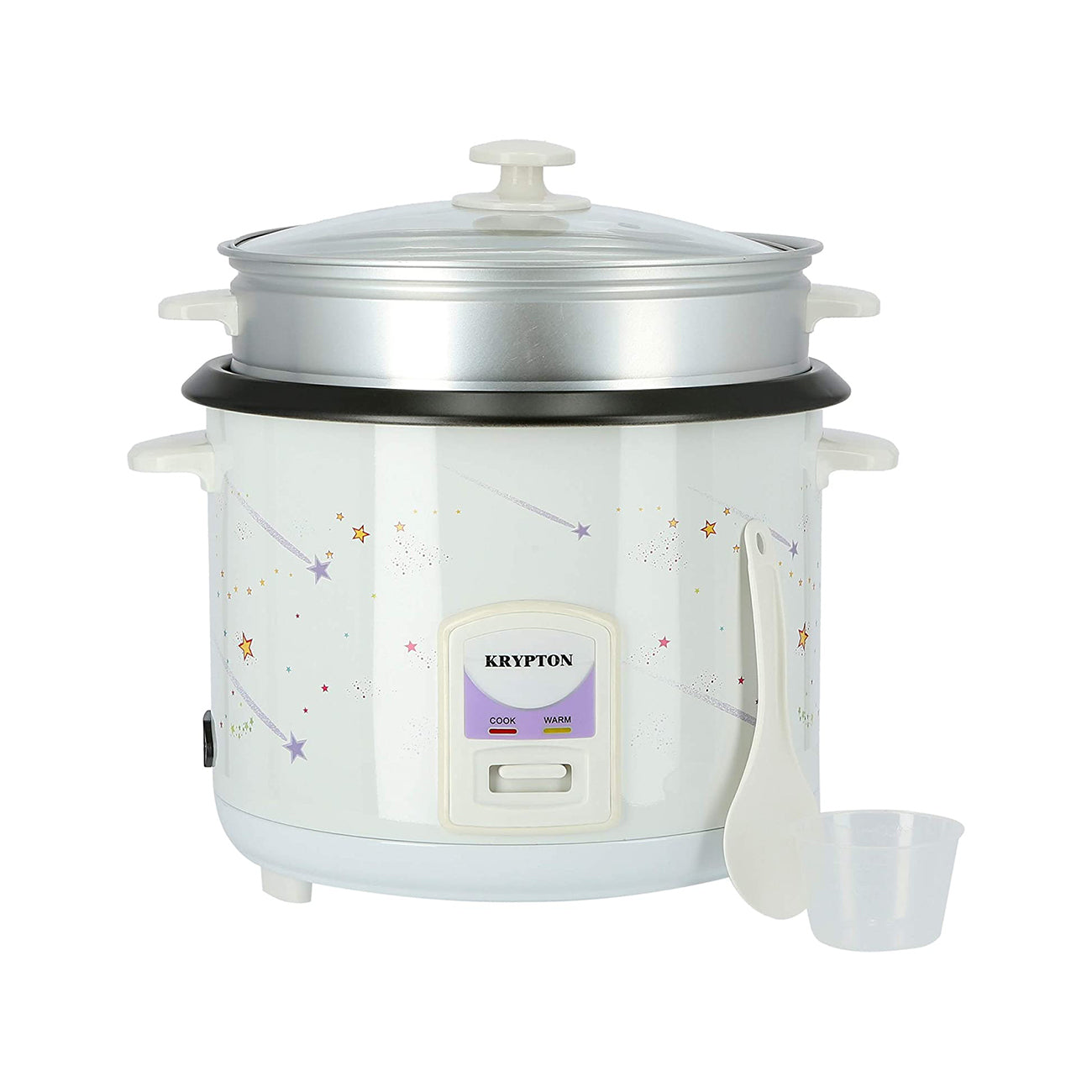 1000W 2.8L Rice Cooker With Steamer | Non-Stick Inner Pot, Automatic Cooking, Easy Cleaning, High-Temperature Protection, Krypton, Multicolour, Knrc6106"Min 1 year manufacturer warranty"