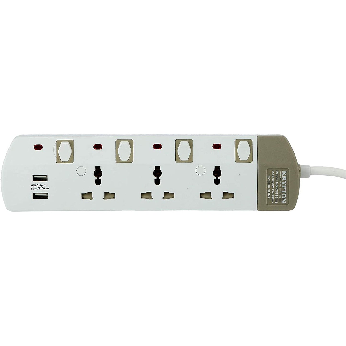 3 Way Extension Socket/3Mtr/Usb/13A 1X24,