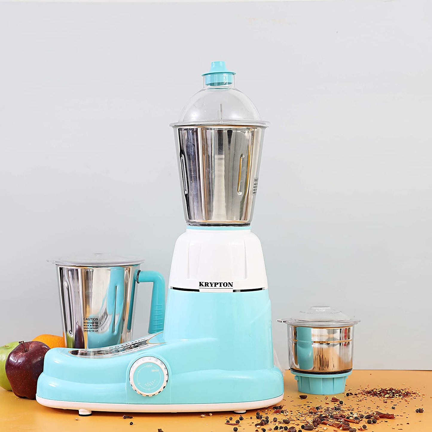 Krypton 750W Powerful Mixer Grinder, 3 in 1 | Powerful Copper Motor | with Double Oil Seal| Heavy Duty with Unbreakable Polycarbonate Jar caps