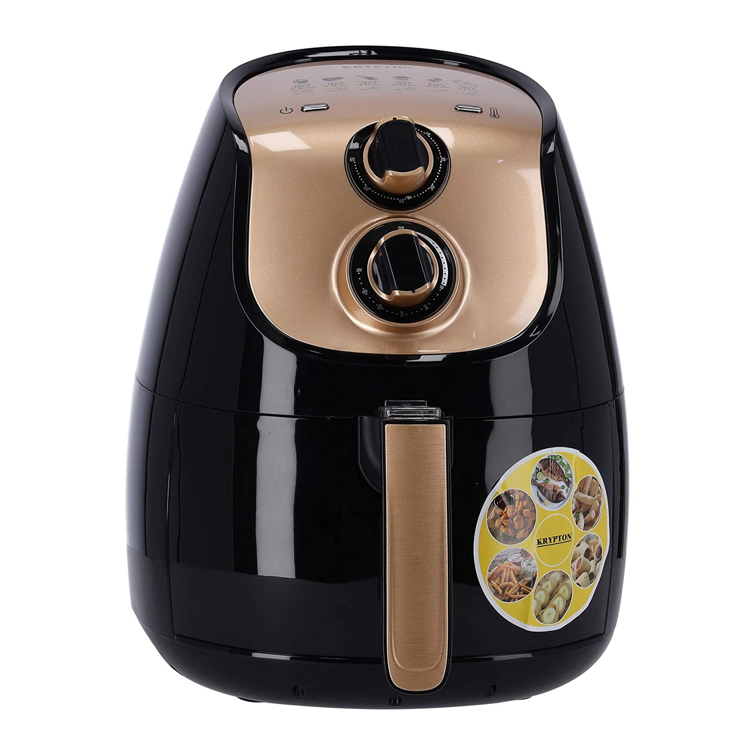 Krypton 3.5L Air Fryer with Rapid Air Circulation System - 80-200 C Adjustable Temperature Control for Healthy Oil Free or Low Fat Cooking - 60 Minute Manual Timer, Overheat Protection