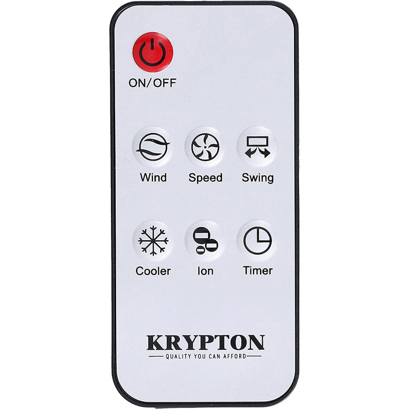 Krypton Digital Air Cooler, 10L Water Tank Capacity, KNAC6323 | Anion Function | Remote Control | Caster Wheels | Touch Panel | 0-12 Hours Cycle Timer | Two Ice Box