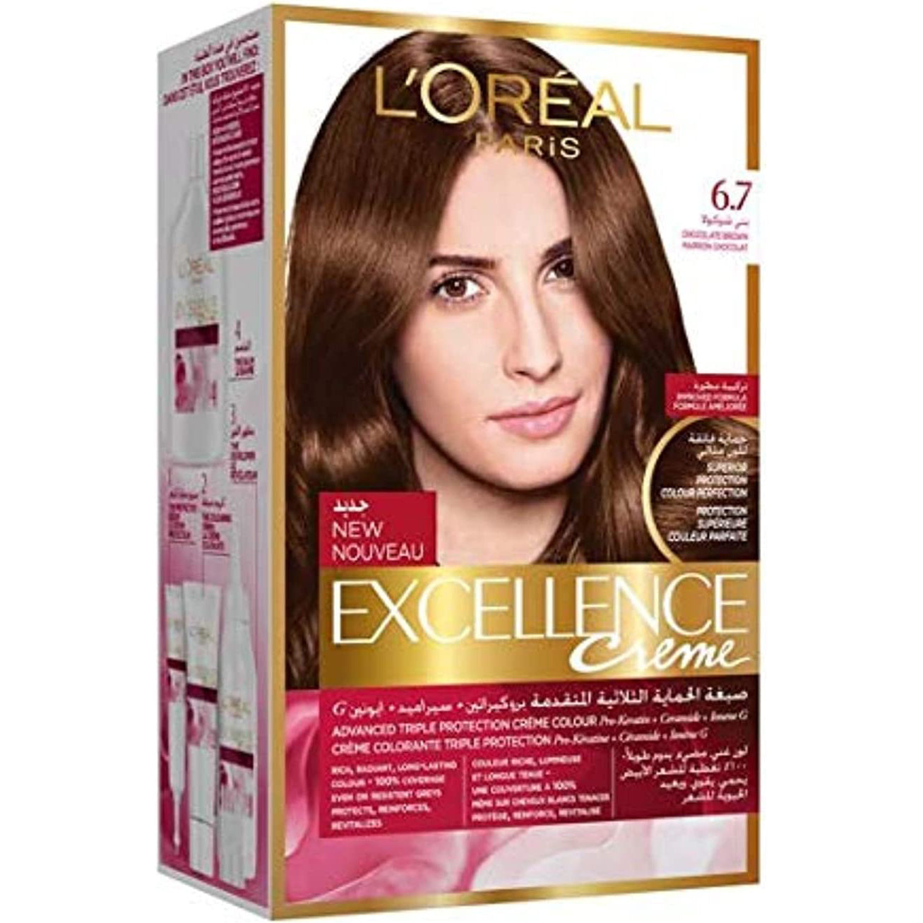 loreal-excellence-creme-6-7-maroon-chcolatL'Oreal Paris Excellence Crème Permanent Hair Color, 6.7 Chocolate Brown