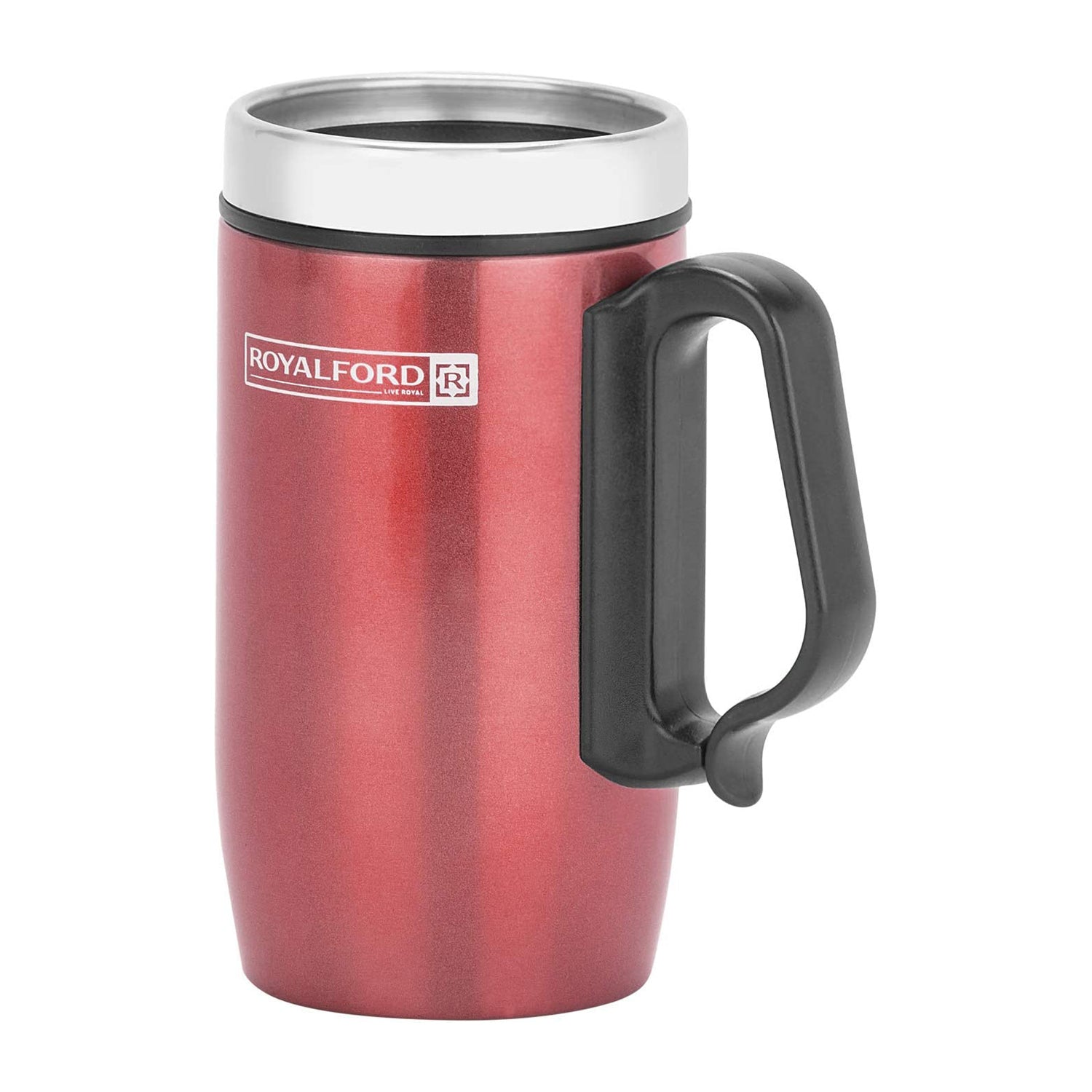 Royalford RFU9038 280ml Coffee Mug – Double Wall, Stainless Steel, Hot & Cool, Vacuum Insulation, Leak-Resistant – Preserves Flavor and Freshness