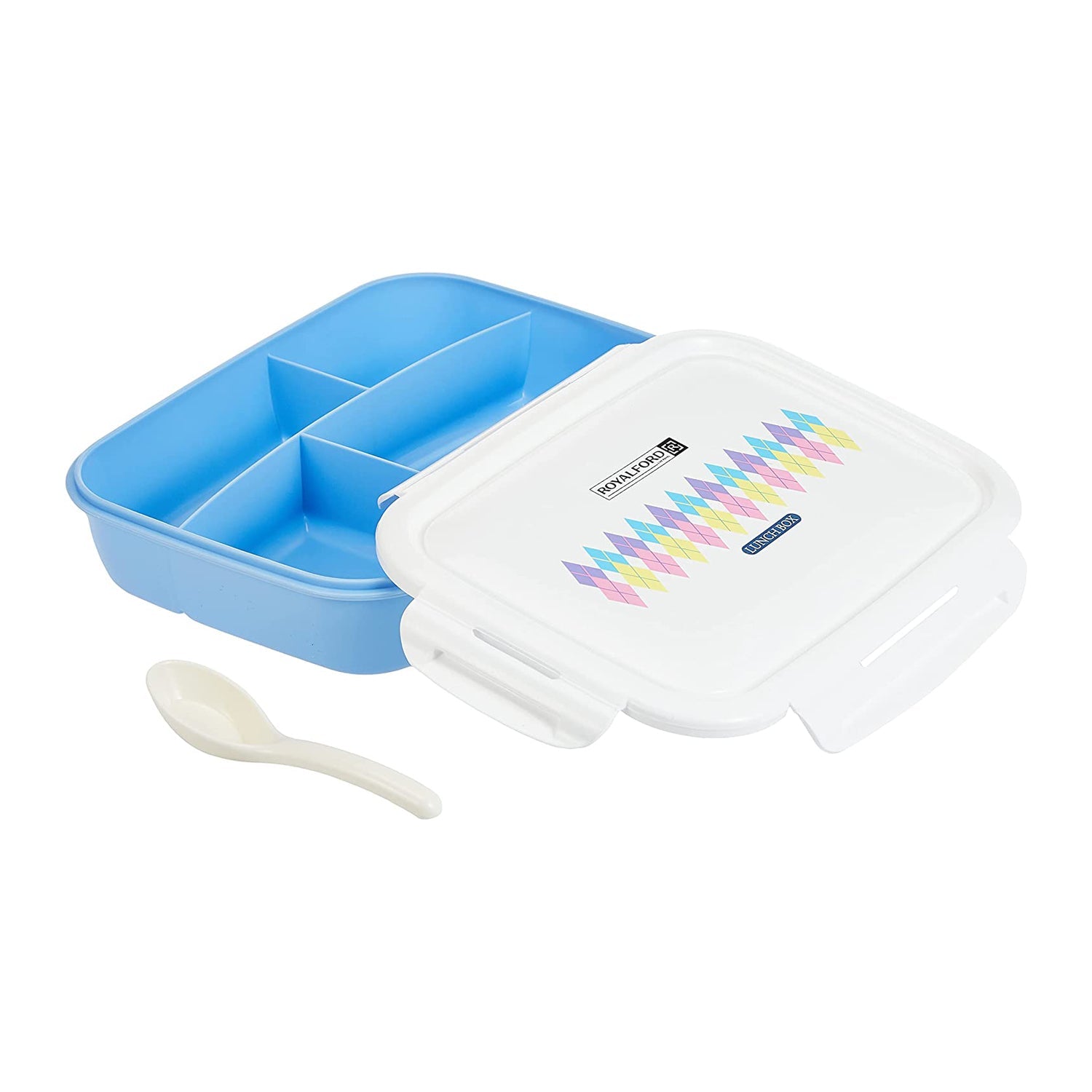 Royalford Air Tight Lunch Box Blue, Multi