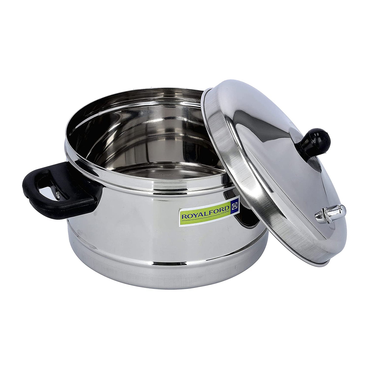 Royalford Stainless Steel Idly Cooker 4L 4 Racks 16 Idlis, Induction Compatible & Dishwasher Safe, Food Grade Material Heat Resistant Handle & Steam Vent RF9977, Multi