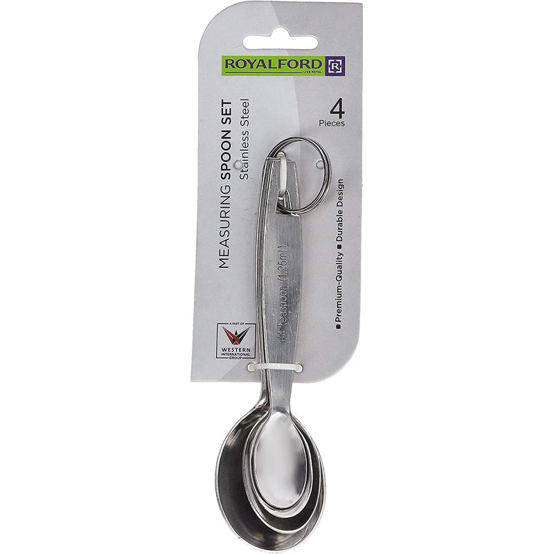 Royalford Measuring Spoon Set | Stainless Steel | Set Of 4 Spoon