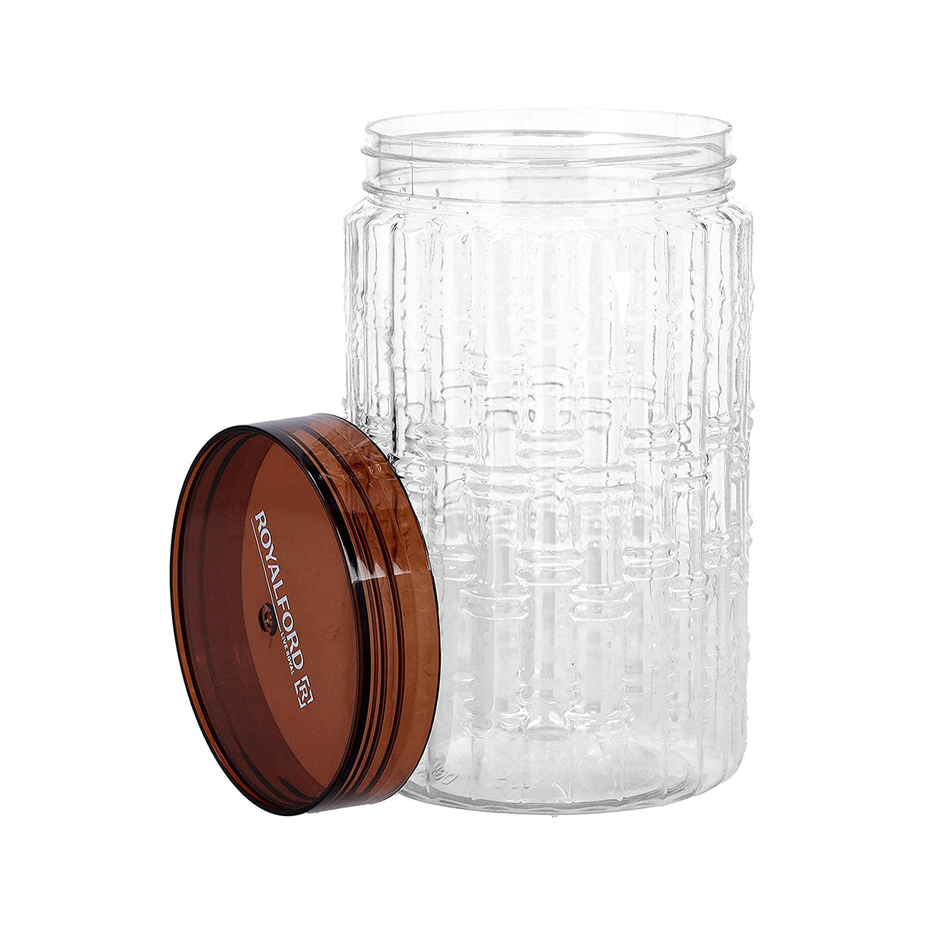 Royalford RF10074 500ML Christy Clear Canister - Portable & Stackable Design | Transparent Body with Tight Lid | Perfect for Preserving Snacks, Chocolate Bars, Coffee Beans, Cookies, Cereals & More