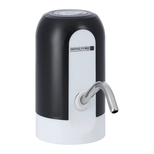 ROYALFOD Automatic Water Dispenser, One-Touch Button Water, RF10474 1300mAh Powerful Battery Rechargeable with USB Cable No Water Leakage Rust-Proof, Stainless Steel Pipe, BLACK