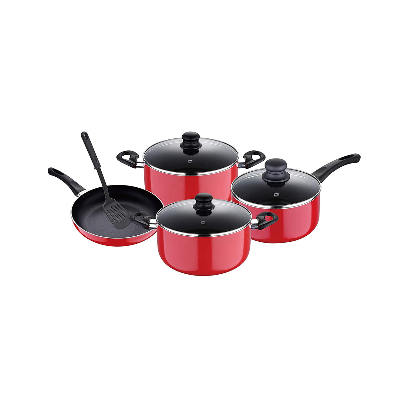 Royalford Aluminum Nonstick Cookware Set 8 Pcs, Assorted Color