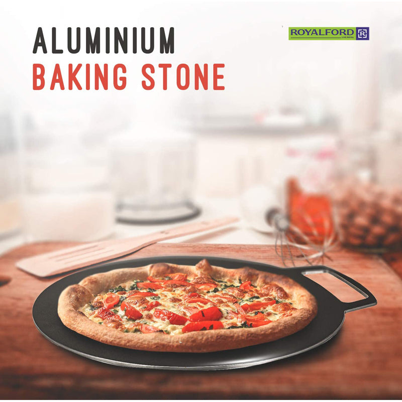 Royalford Non-Stick Tawa Aluminum Round Baking Stone/Cooking Griddle for Pizza, Scones, Chapatti, Pancakes, Roti or Naan Bread - 30cm (12 inch) Diameter