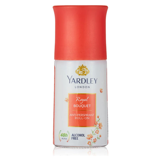 Yardley Royal Bouquet Roll On, Anti-Perspirant, Floral Fresh Fragrance, All Day Sweat Protection, Reduce Wrinkles, Lighten Skin Tone 50 ML