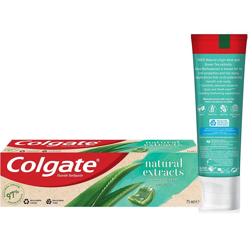 Colgate Naturals Toothpaste Aloe Vera & Green Tea, 75 ML