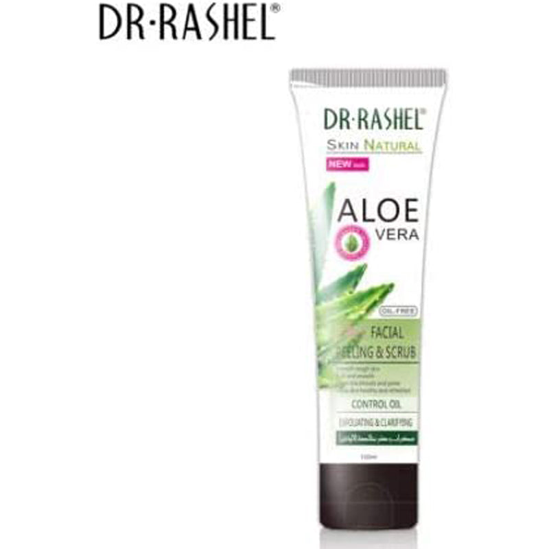 Dr. Rashel Aloe Vera Facial Peeling & Scrub Skin Natural 2 In 1 Oil-Free Exfoliating & Clarifying, 100g