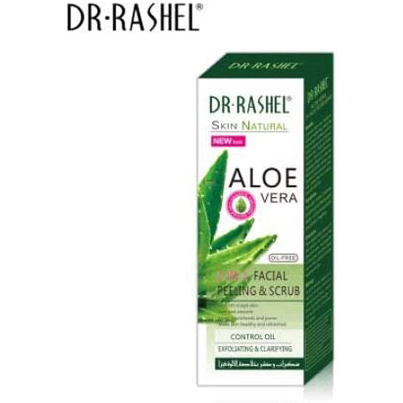 Dr. Rashel Aloe Vera Facial Peeling & Scrub Skin Natural 2 In 1 Oil-Free Exfoliating & Clarifying, 100g