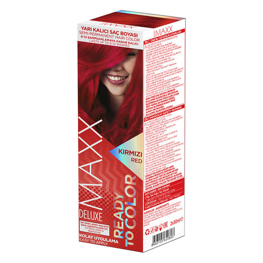 MAXX DELUXE Semi-Permanent Super Hair Dye Red Ready To Color
