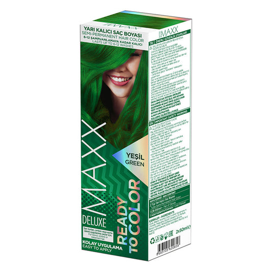 MAXX DELUXE Semi-Permanent Super Hair Dye Green Ready To Color