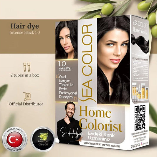 Sea Color Home Colorist Color Expert In The House For Intense Gray Hair Coverage- 1.0 Intense Black