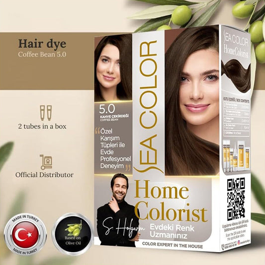 Sea Color Home Colorist Color Expert In The House, More Intense Gray Hair Coverage- 5.0 Coffee Bean
