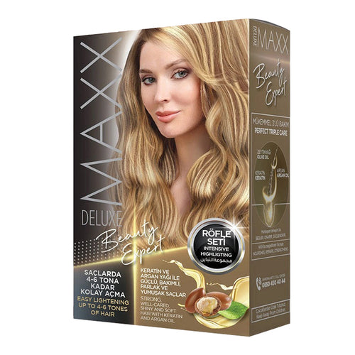 MAXX DELUXE INTENSIVE LIGHTENING SET, STRONG SHINY HAIR WITH KERATIN AND ARGAN OIL