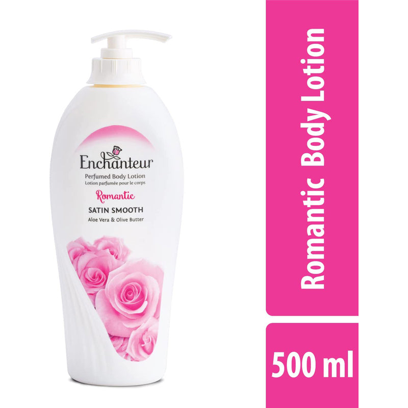 Enchanteur Satin Smooth- Elegant Musk Lotion with Aloe Vera & Olive Butter, 500ml