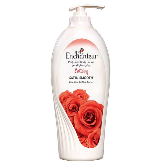 EnchantEUr Satin Smooth- Enticing Lotion With Aloe Vera & Olive Butter For Satin Smooth Skin, For All Skin Types, 500 ml