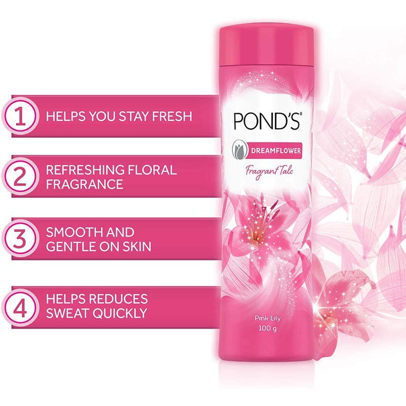 Ponds Dream Flower Talcum Powder with Pink Lily, 200g