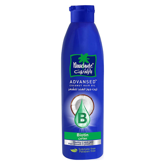Parachute Advansed Biotin and Coconut Hair Oil for Healthy Hair| Controls Hairfall and Promotes Hair Growth | Contains 0% Parabens Silicones and Sulphate - 170ml