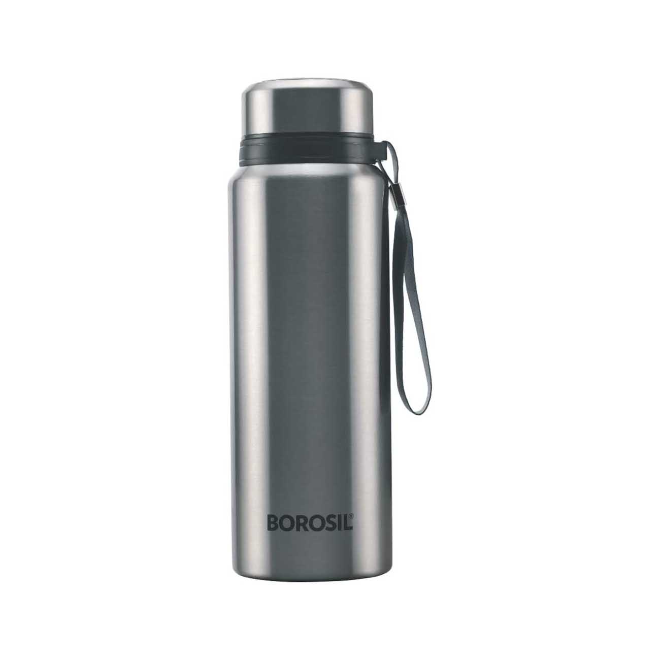 Borosil Stainless Steel Hydra Natural - Vacuum Insulated Flask Water Bottle, 750ML