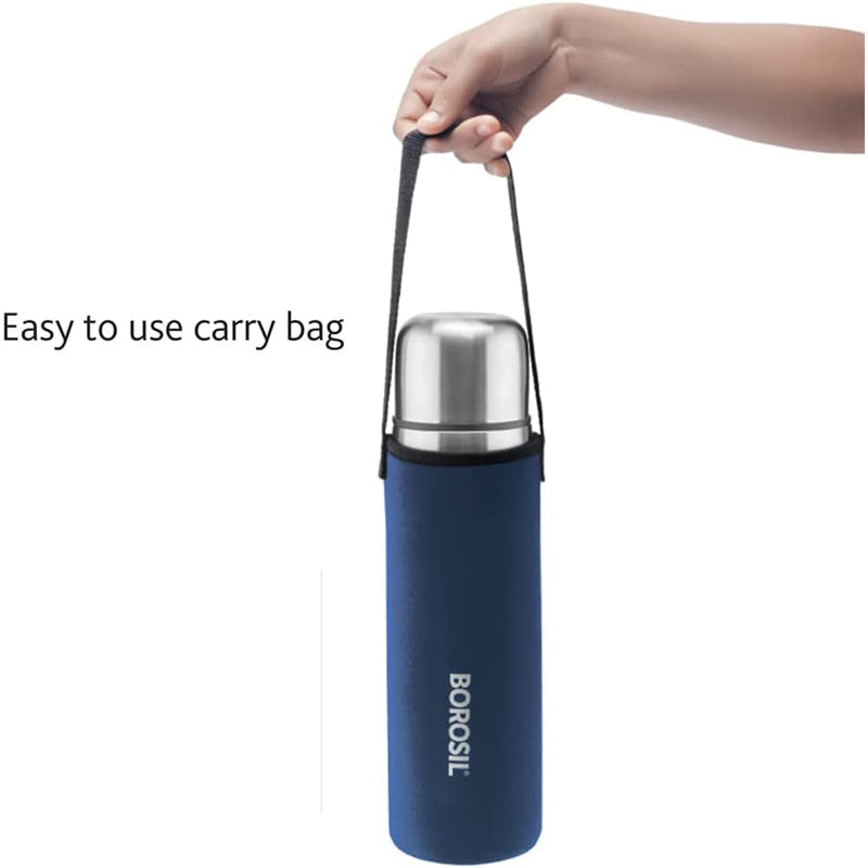 Borosil Stainless Steel Hydra Thermo Vacuum Insulated Flask Water Bottle, 350 ml