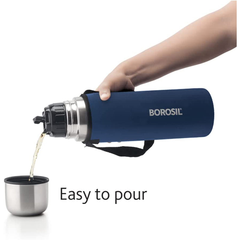 Borosil Stainless Steel Hydra Thermo Vacuum Insulated Flask Water Bottle, 350 ml