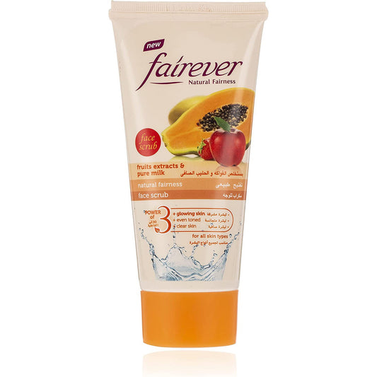 fairever-scrub-fruits-extracts-150mlFairever Fruit Daily Cleansing Fairness Scrub, 150Ml