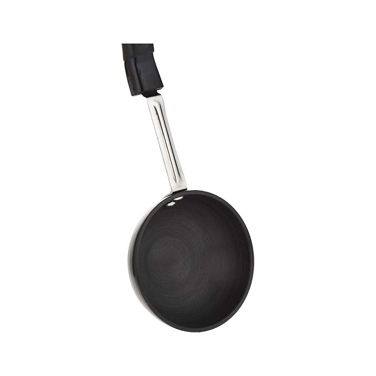 Raj Anodized Round Base Tempering Pan, Black, 9.5 Cm, Bbav05